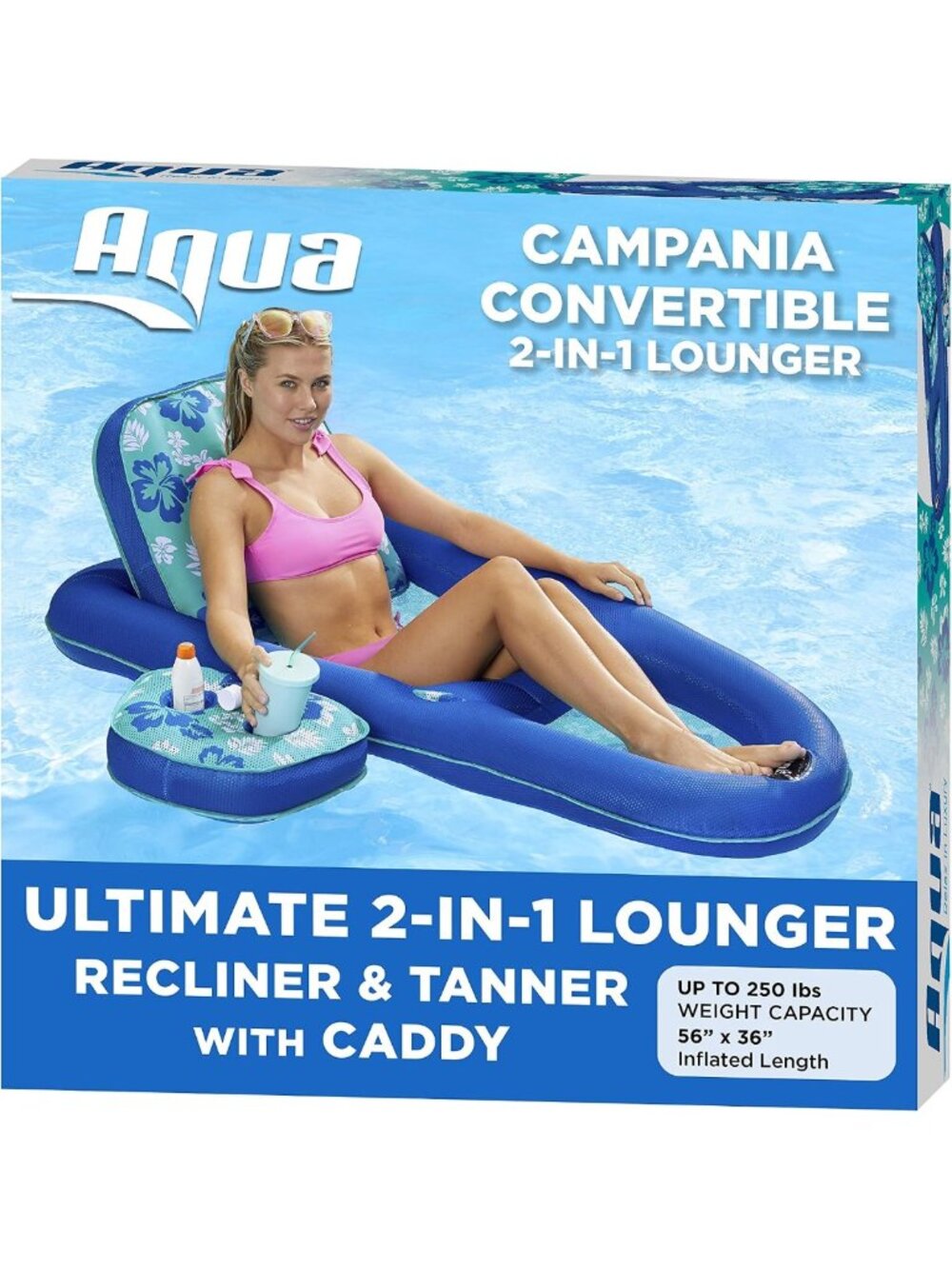 Ultimate 2-in-1 Extra Large Inflatable Pool Float Lounge with Adjustable